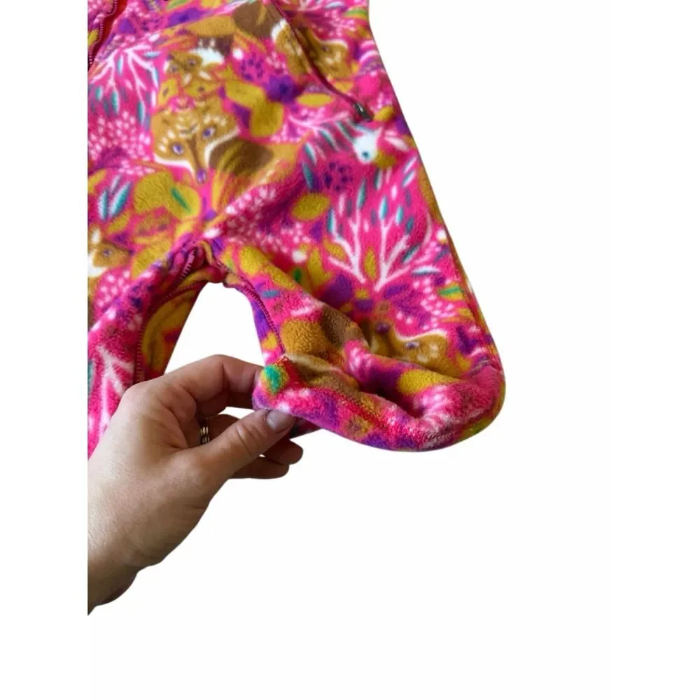 Patagonia Infant Synchilla Fleece Bunting Pink Foxes Birds 12 months‎